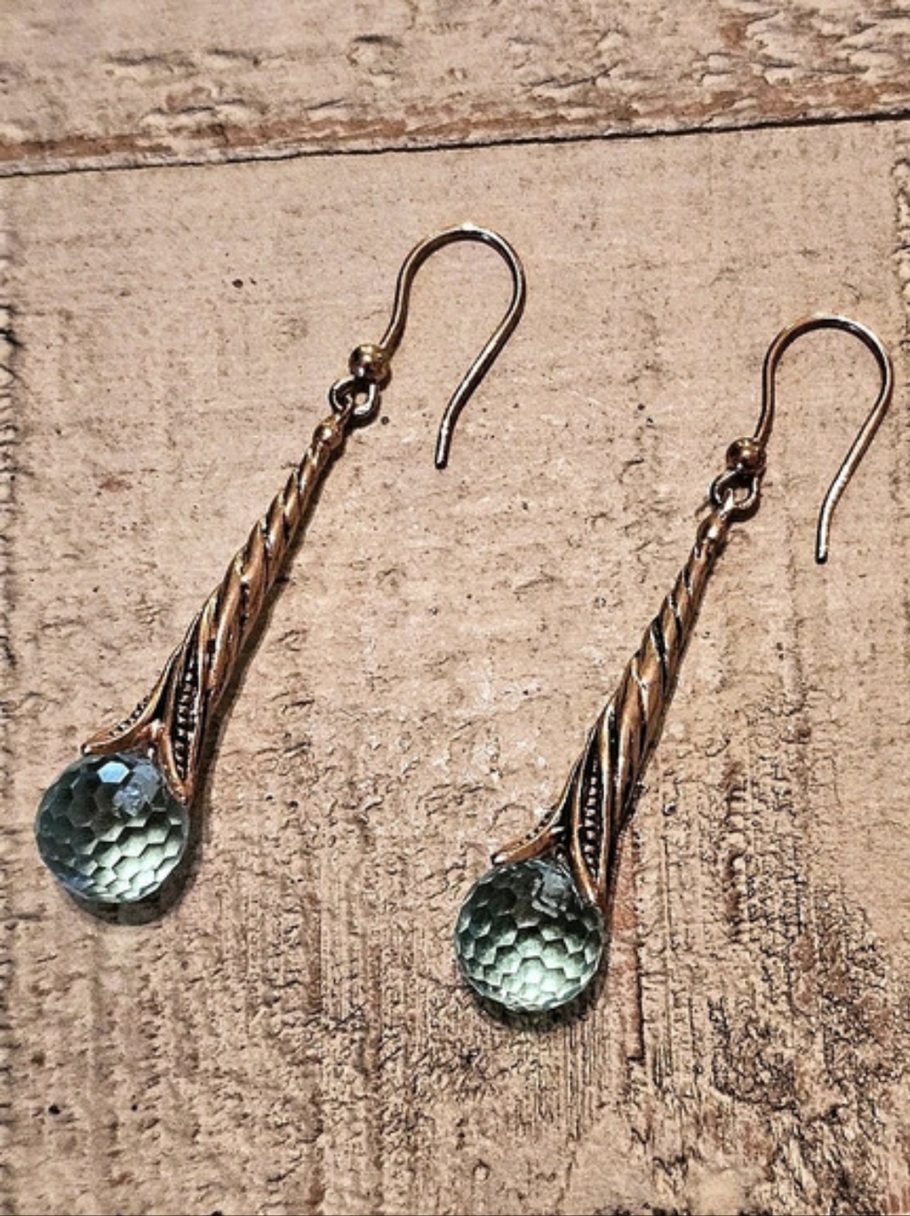 Mia Fiore Dyadema Rose Gold Aqua Crystal Dangle Earrings ✨️Like New✨️
